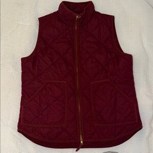 J. Crew Factory Quilted Maroon Vest